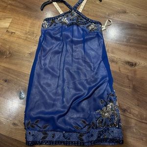 VINTAGE BASIX II SILK CROSSOVER MUFFIN DRESS